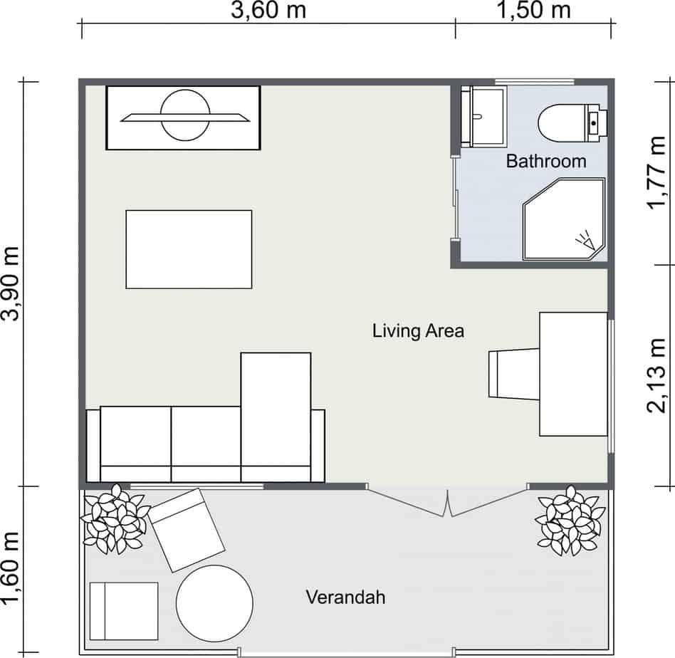 2d Floor Plan of Haven Cabin