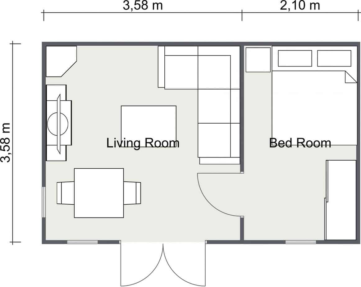 The Weekender Cabin 2D Floor Plan Image