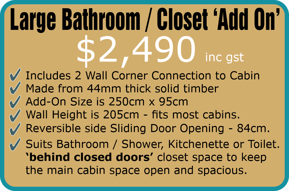 Large Bathroom Cabin Kits price update July 22